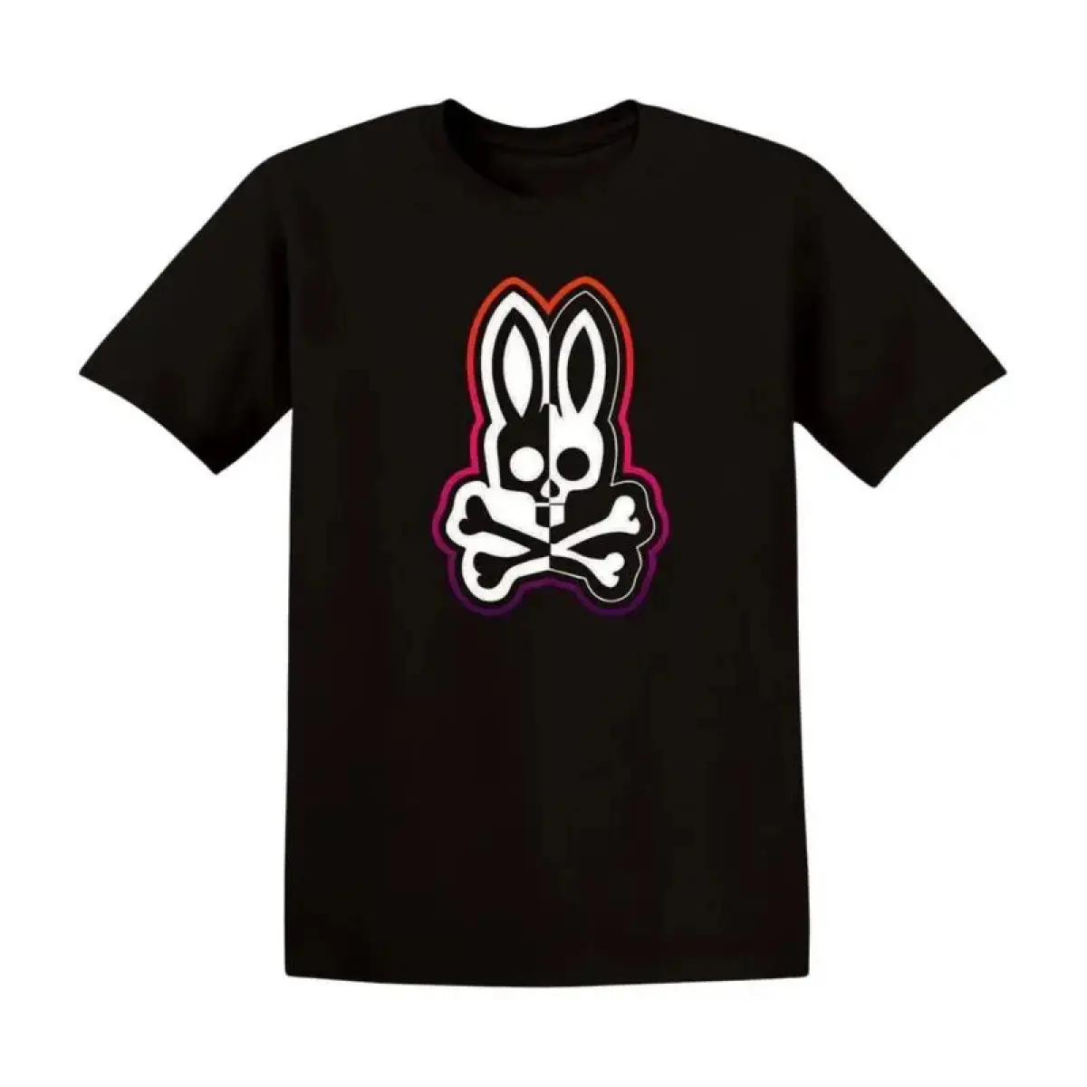 Oversized Loose Bone Skeleton Rabbit Graphic Tee For Men & Women, Breathable Crew Neck Couple Matching Daily Streetwear T-Shirt