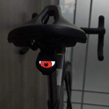 BougeRV Demon Eye Bikes Taillight,  Led Dynamic Devil Eyes Light for Bicycle with Muti Colors Modes and DIY Personalized Light Display, Waterproof, USB Rechargeable, for Smart Bikes,Cycle (with Bracket)