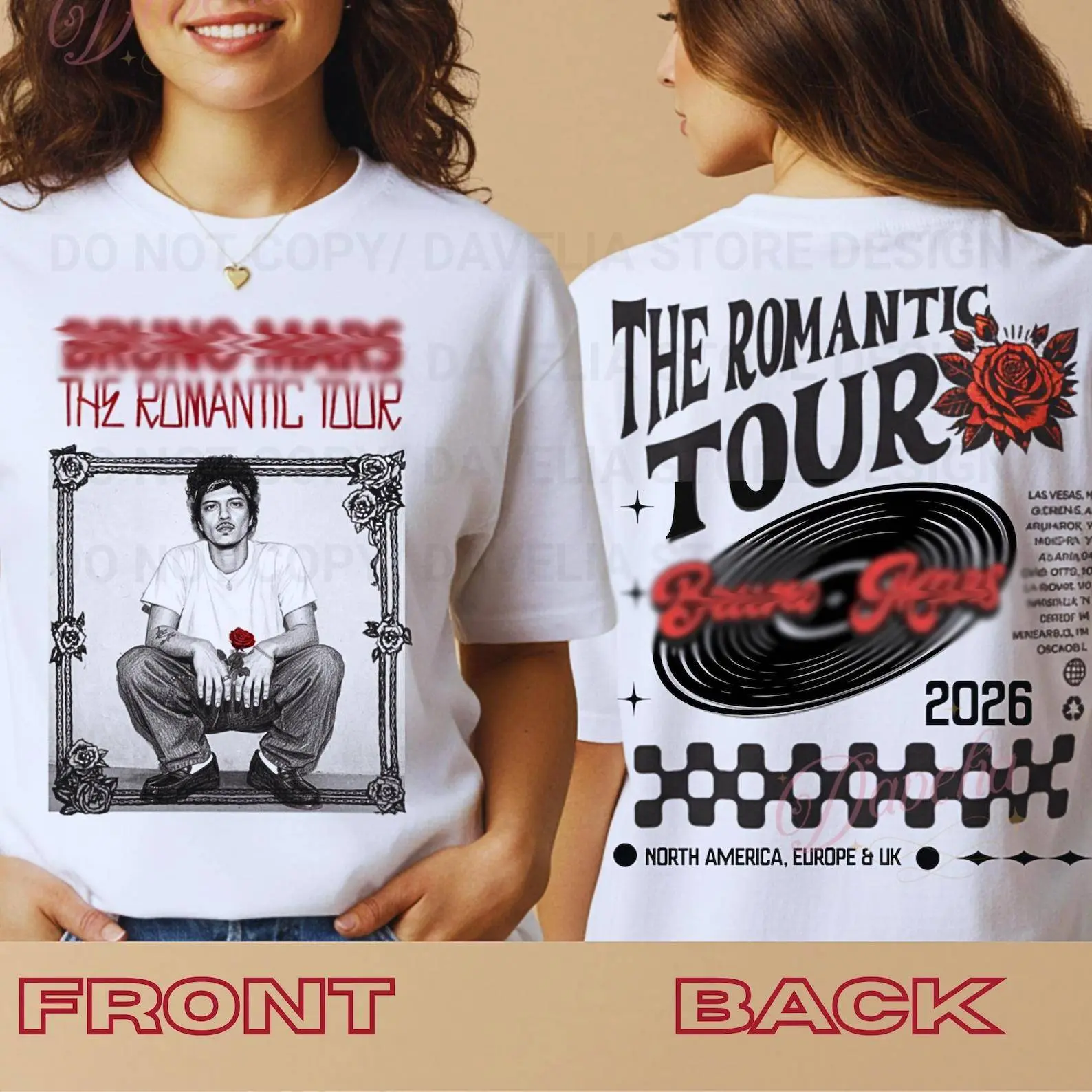 Bruno The Romantic Tour T-shirt 2026 | Tour Dates In the Back