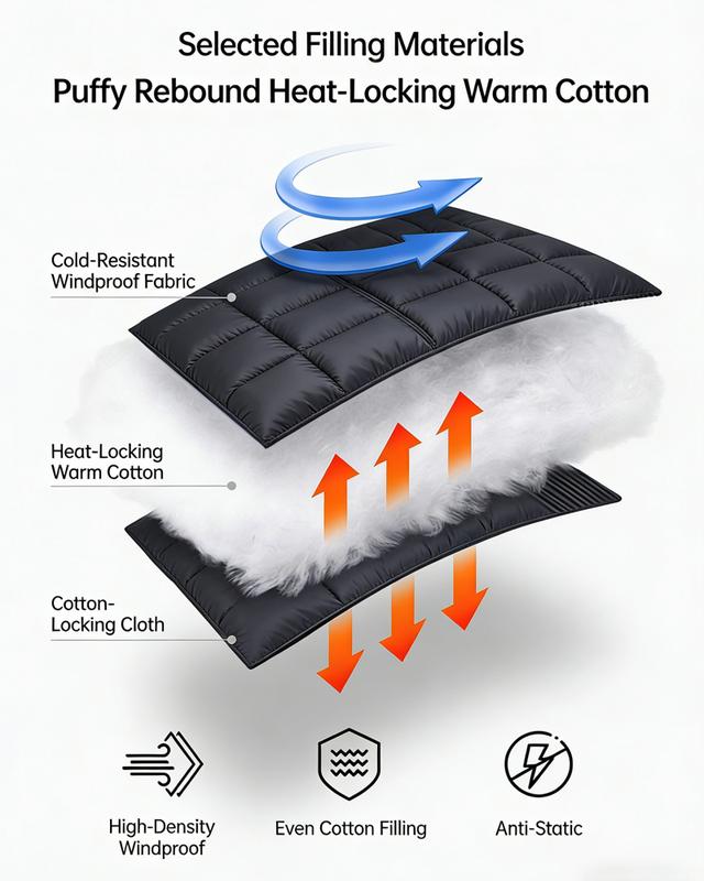 Men's Winter Long Cotton-Padded Fleece Hoodie – Warm Thick Cotton Jacket with Removable Hood and Zipper Front Closure; Perfect for Various Occasions Such as Hiking Trips and Daily Commutes; A Must-Have Versatile Piece for Men's Wardrobes