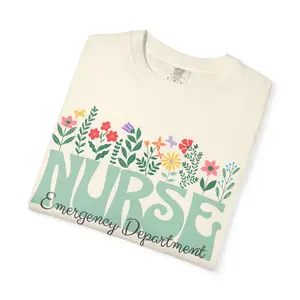 Spring Floral ER Nurse Shirt  | Emergency Room Nurse Flower Graphic Tee | Cute RN Gift | Aesthetic Nurse T-Shirt | Healthcare Worker Spring Apparel