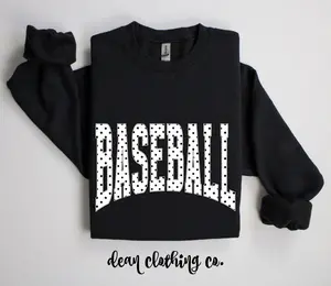 Polka Dotted Baseball or Softball Sweatshirt YOUTH or ADULT