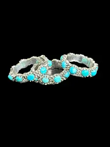 Kingman Turquoise Eternity Band Rings - sizes 5-12