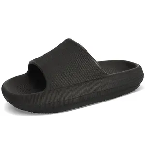 Pillow Slippers Slides for Women and Men - Non-Slip EVA Platform Open Toe Slides, Thick Sole, Quick Drying, Soft Comfortable Design