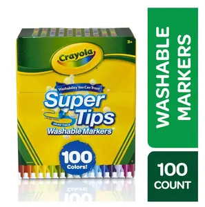Crayola Super Tips Washable Markers, 100 Ct, Easter Coloring Supplies, Classroom Must Haves, Easter Gifts for Kids and Teens, Ages 3+