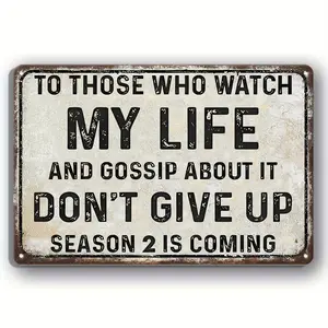 Vintage Retro Industrial 8 inches x 12 inches "To Those Who Observe Me" Metal Painted Tin Sign - Waterproof Weatherproof Metal Plaque Decoration Items, Signage for Bars, Farmhouses, Garages, Black Vintage Poster Gifts