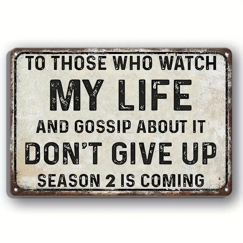 Vintage Industrial 8x12 Inch "To Those Who Observe Me" Painted Metal Tin Sign - Waterproof Weatherproof Plaque Decoration, Bar Farmhouse Signage, Black Poster Gift