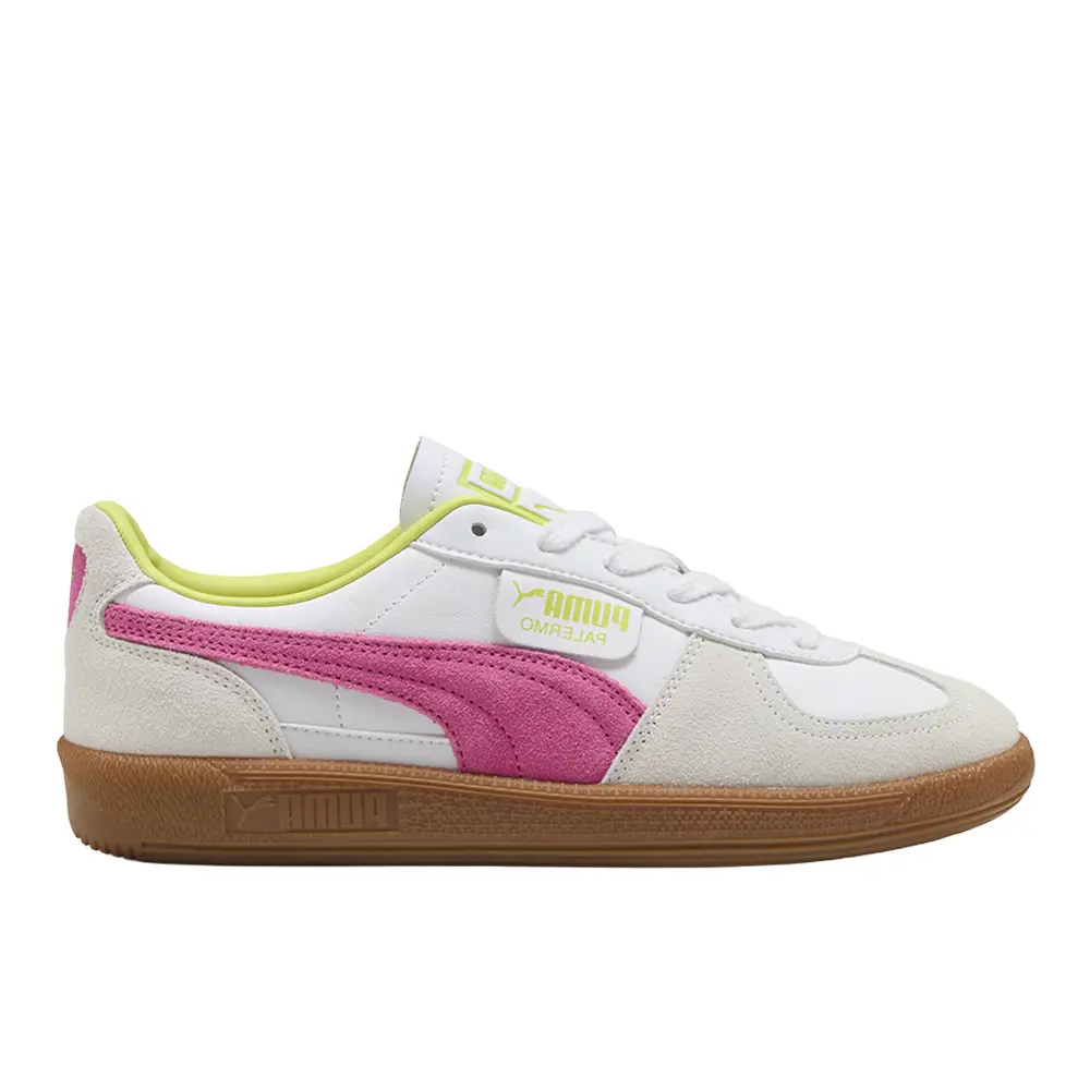 PUMA Womens Palermo Leather Lace Up Sneakers Shoes Casual - White