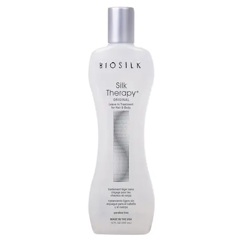 Biosilk Silk Therapy Leave-In Treatment Serum (355ml/12fl oz) - US Youth Haircare, Leave-In Conditioning Treatment Hair Oil for Color and Chemically Treated Damaged Locks, Nourishing Thick Formula to Reconstruct Silky Soft Strands, Eliminate Split Ends