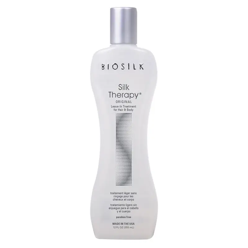Biosilk Silk Therapy Leave-In Treatment Serum (355ml/12fl oz) - US Youth Haircare, Leave-In Conditioning Treatment Hair Oil for Color and Chemically Treated Damaged Locks, Nourishing Thick Formula to Reconstruct Silky Soft Strands, Eliminate Split Ends