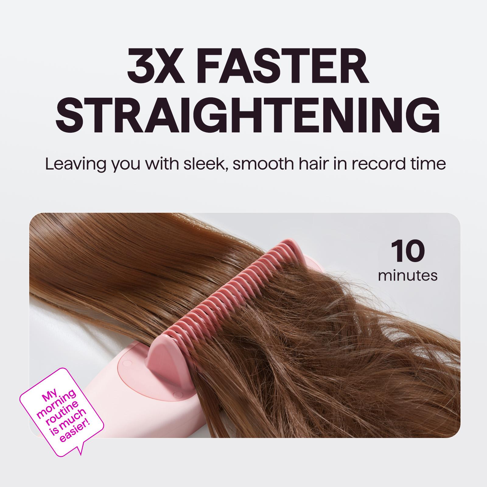 Wavytalk Steamline Pro Steam Hair Straightener Brush and Wavytalk Smooth Barrier Heat Protectant Spray Set