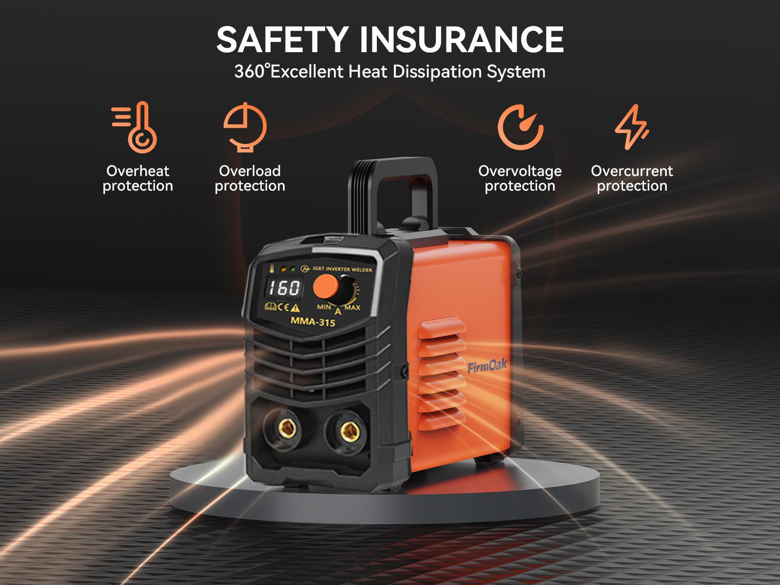 FirmOak MMA-315 110V Portable Handheld Welding Machine, Mini Stick Welder with Hot Start, Arc Force, Anti-Stick IGBT Inverter, Supports E6013/E6011/E7018 Rods, Ideal for Home Use & DIY SummerVibe FirmOak MMA-315 110V Portable Handheld Welding Machine, Mini Stick Welder with Hot Start, Arc Force, Anti-Stick IGBT Inverter, Supports E6013/E6011/E7018 Rods, Ideal for Home Use & DIY SummerVibe
