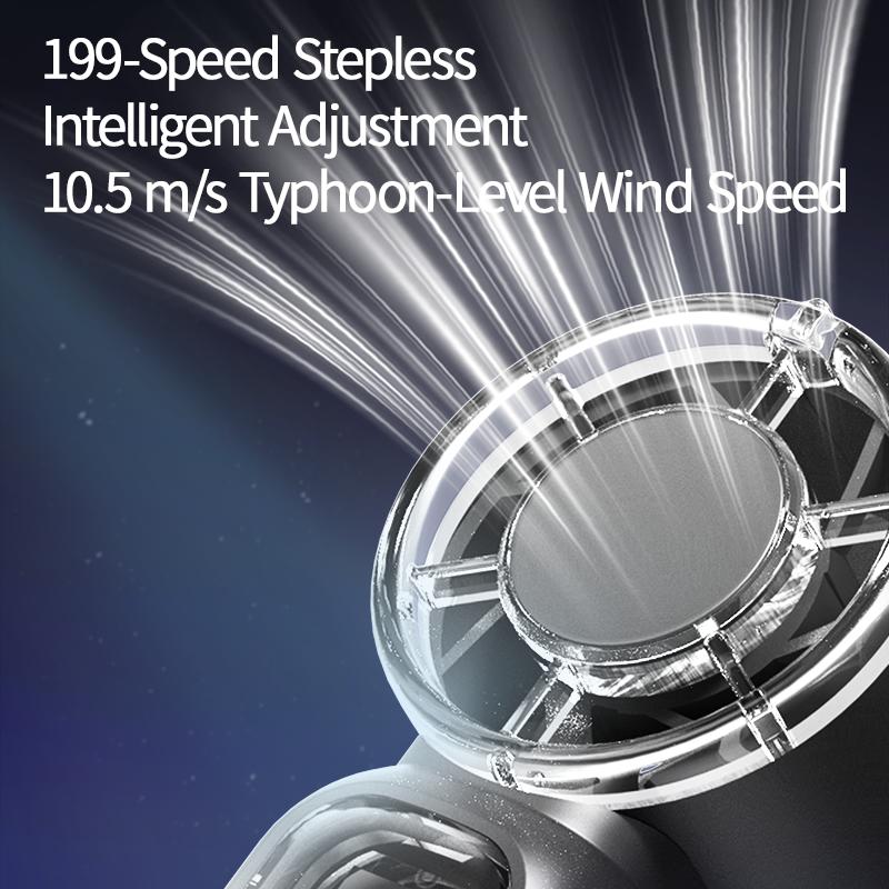 Mini Multipurpose Handheld Fan, Powerful Turbo Portable Fan with Speed Levels 1–199, 18,000 RPM High-Speed Motor, 3–13 h Max Cooling Time, 3600mAh Rechargeable Battery, Pocket Personal Travel Gadget for Women and Men