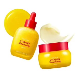 Vitamin Illuminating Serum & Cream Set - Vitamin C & Niacinamide | Targets Dark Spots | Strengthens Skin Barrier with Ceramides | Glowy, Lightweight Hydration