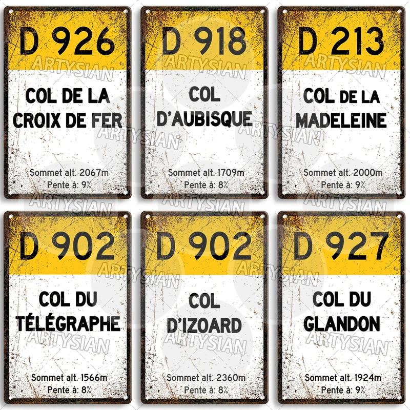 Support customization based on provided images Tour de France Cycling Metal Sign Landmark Plaque ALPE d'HUEZ Col D'Aubisque Col du Granon Peyresourde d'IZOARD l'ISERAN BONETTE