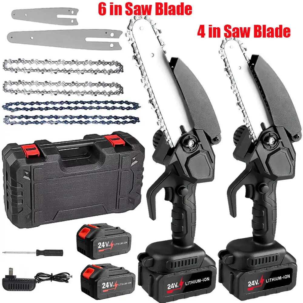 21V Electric Cordless Chain Saw Small Mini Handheld Chainsaw 2 Battery Powered 21V Electric Cordless Chain Saw Small Mini Handheld Chainsaw 2 Battery Powered
