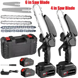 21V Electric Cordless Chain Saw Small Mini Handheld Chainsaw 2 Battery Powered 21V Electric Cordless Chain Saw Small Mini Handheld Chainsaw 2 Battery Powered