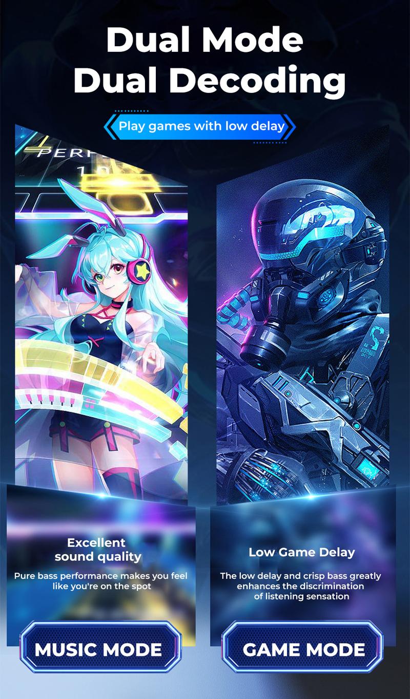 MINISO GM2pro Wireless Earbuds Bluetooth 5.4 Headphones, Earbuds Noise Cancelling, Energy Saving, IPX5 Waterproof With Mic, Gaming Earbuds 60 Hrs Playtime, Compatible For Android/iOS