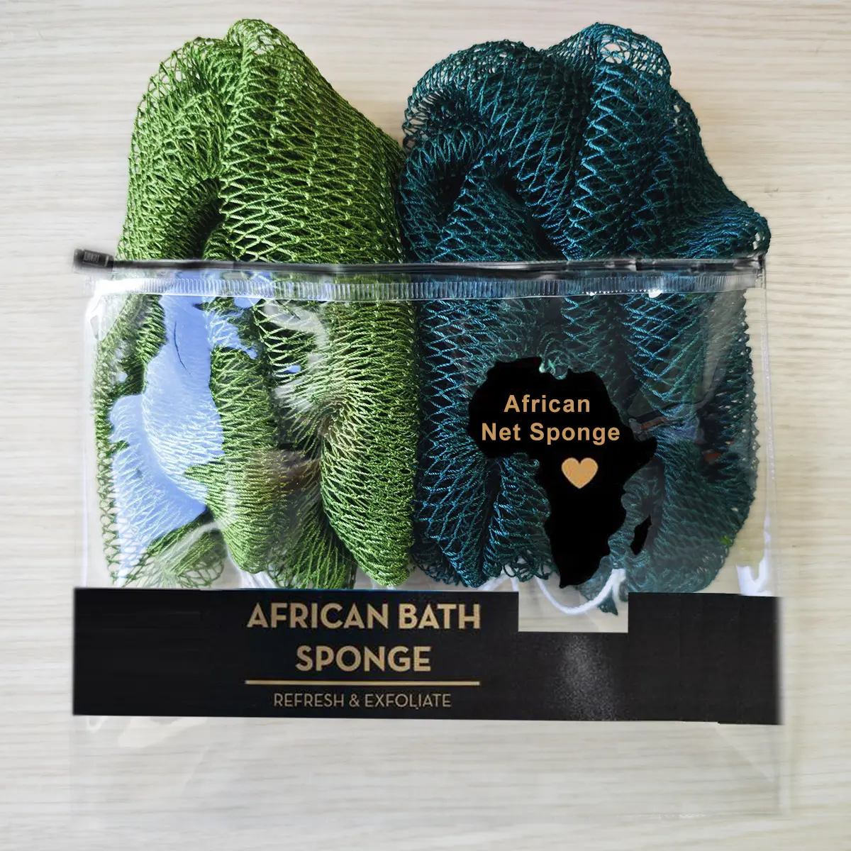 African Exfoliating Net Sponge Bundle - Sensitive Skin Bath Accessory for Personal Bathing Use, Accessories
