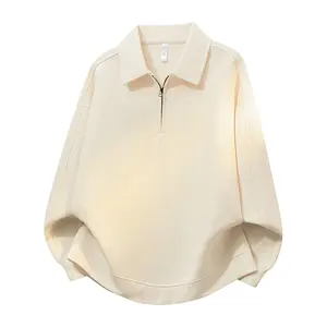 Spring/Autumn Boys’ Jacket — Half-Zip Reversible Outerwear, Stylish Loose Sweatshirt for Middle School & High School Students