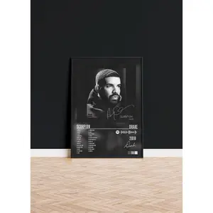 Drake BUNDLE Poster, Album Poster, note: Drake Poster has no frame (Frame Not Included)