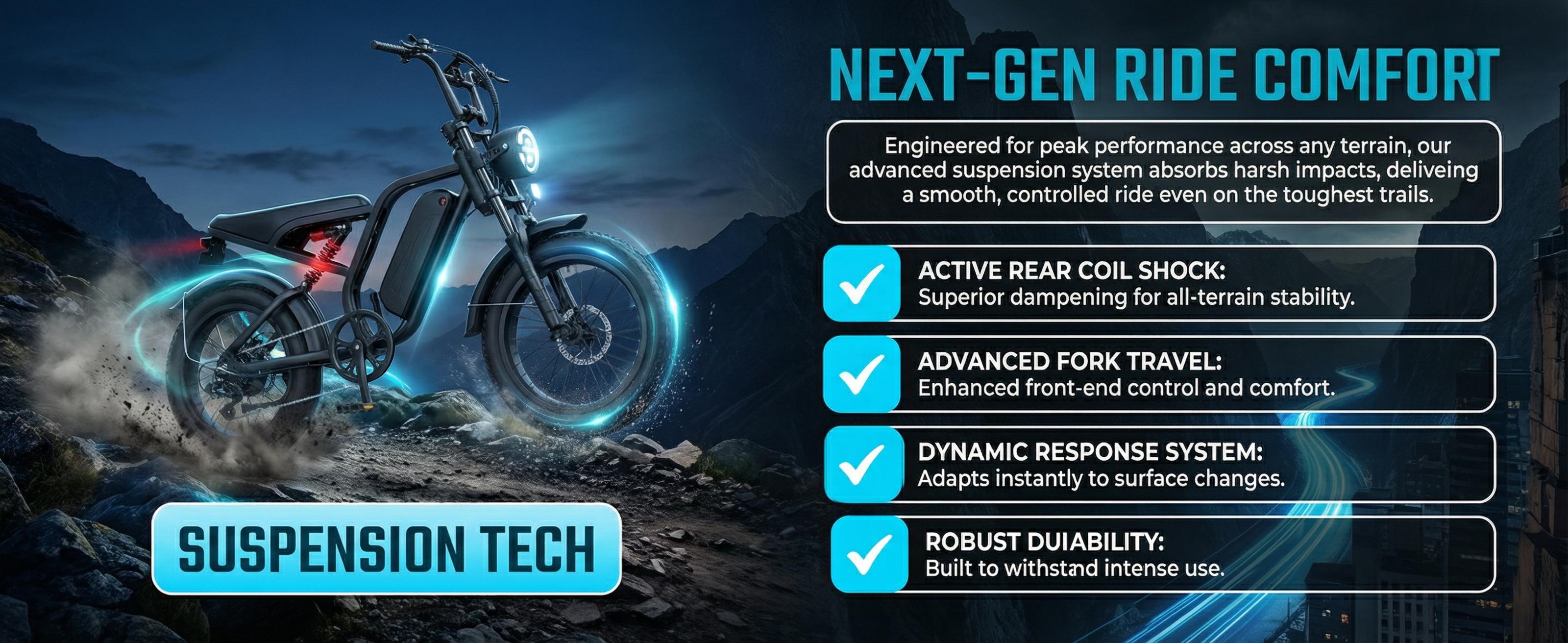 PASLDA ebike 1500W All-Terrain Electric Bike 34MPH Top Speed 48V 15.6AH Battery 20×4.0 Fat Tire 90N.m Torque Shock Absorption Shimano 7-Speed Gear System LCD Display