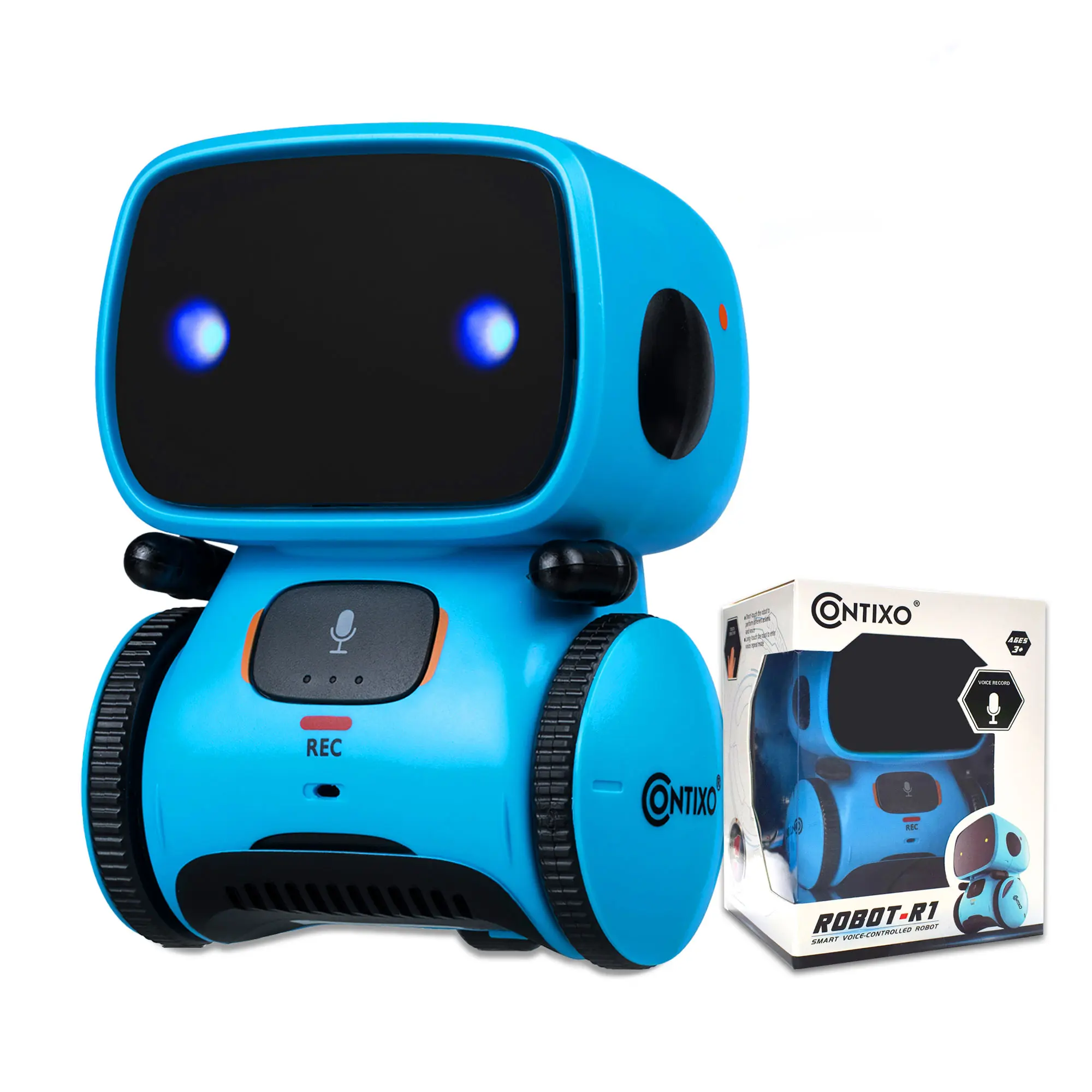 Contixo R1 Kid Safe Unisex Kids Learning Educational Robot Toy - Compact, Interactive, Crawling, Walking, Portable, Sings, Dances, Touch Sensor, Voice Control, 8-Second Recording for Ages 3+, Kid Safe Robot, Toys