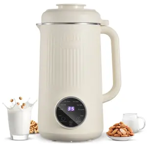 8-In-1 Nut Milk Maker, 41-Ounce Capacity Soy Milk Maker Machine with 10 Blades for Homemade Nut Milk, Oat Milk, Soy Milk, Juices, Milkshakes, Rice Cereal Drinks; Plant-Based Beverages, Self-Cleaning, Boil Water, 12-Hour Delay