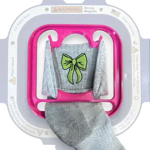 Sock Hoop Insert for 5.5″ Mighty Hoop Magnetic Hoop – Custom Fit Sock and Glove Embroidery Insert for Secure & Easy Machine Embroidery Hooping for Custom DIY Socks and Gloves (Adult-Pink)
