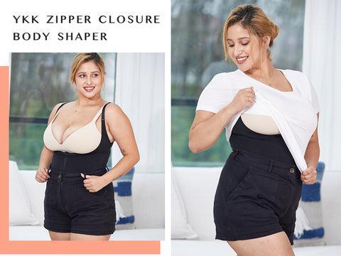 FeelinGirl Shapewear for Women Tummy Control Fajas Colombianas Body Shaper Zipper Open Bust Bodysuit