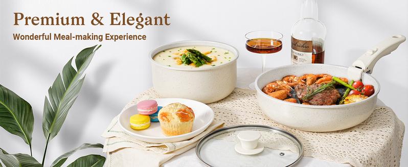 [NEW]SODAY 15pcs Pots and Pans Set Non Stick, Cookware Sets with Detachable Handle, Nonstick RV Kitchen Cooking Set Removable Handles, Oven Safe,Stackable, Frying,Kitchenware,stock up on specials,Valentines Day gifts, gifts