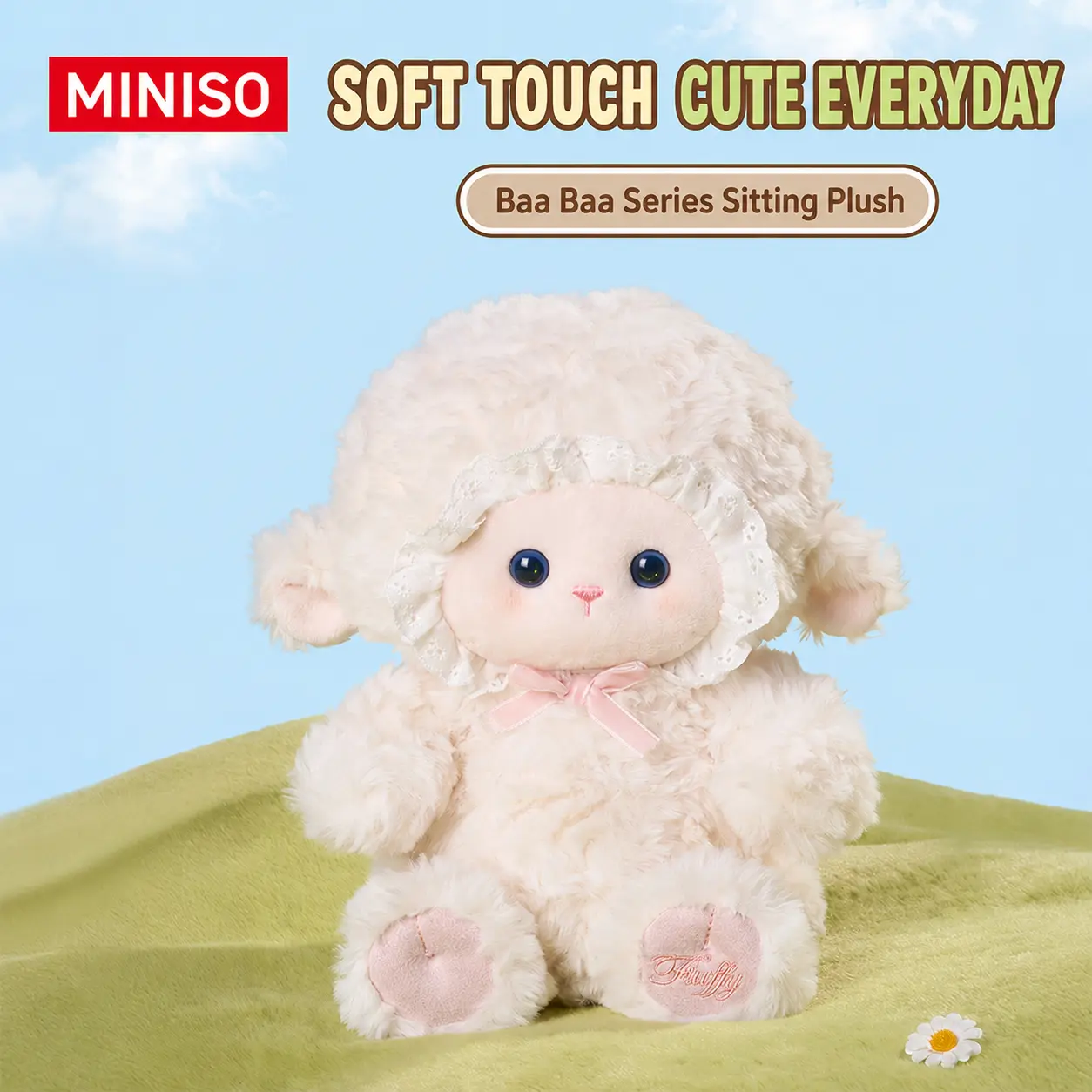 MINISO Best Buddy Series Cute Sheep Plush Doll - Huggable Stuffed Animal, Kids Favorites, Soft Fluffy Plush Animal Toy, Ideal for Bedroom Use, Warm Daily Companion, Soft Stuffed Toys, Back To School, Fluffy Stuffed Toys