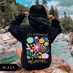 Let Kindness oom Hoodie, Mental Health Shirt, Be Kind Retro Flower Hoodie, Floral Kindness Shirt, Aesthetic Womens Sweatshirt, Trendy Gift