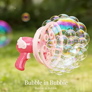 Automatic Angel Electric Bubble Machine, Large Bubbles with Small Ones Inside, Kids' Outdoor Toy, Valentine's Day Christmas Gift, Ages 3-12 End of School Year Gifts