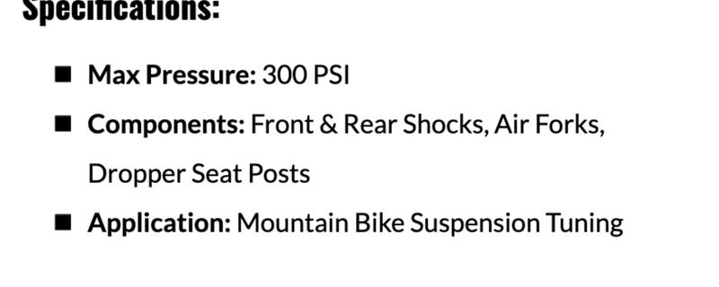 ShockPro™ Mountain Bike Shock Pump with Gauge - 300 PSI