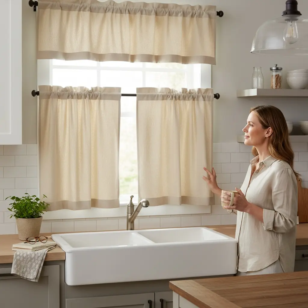 3 Pc kitchen Curtain Blackout