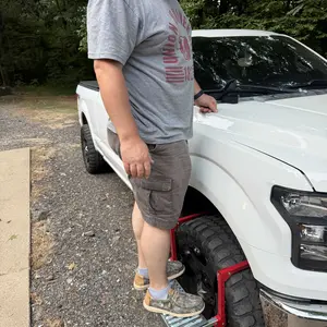 Nilight Heavy-Duty Folding Metal Tire Step - Anti-Slip Steel Surface, 10-15in Adjustable Width & Height, 5 Positions, 350 lbs Capacity, Easy Install & Adjust, Supports Truck/SUV/RV, Folds for Storage, Red Father’s Day Gift, Car Accessories, Vehicle Access