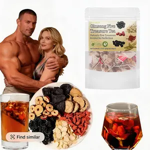 Kidney Tea Formula Ginseng Five Treasure Tea, Chinese Kidney Tea , 20cups （100g）Natural Herbal Ingredients for Kidney Traditional Bever Organic  Beverage detox cleanse   Christmas Thanksgiving Value Pack Filled with Tea Healthy