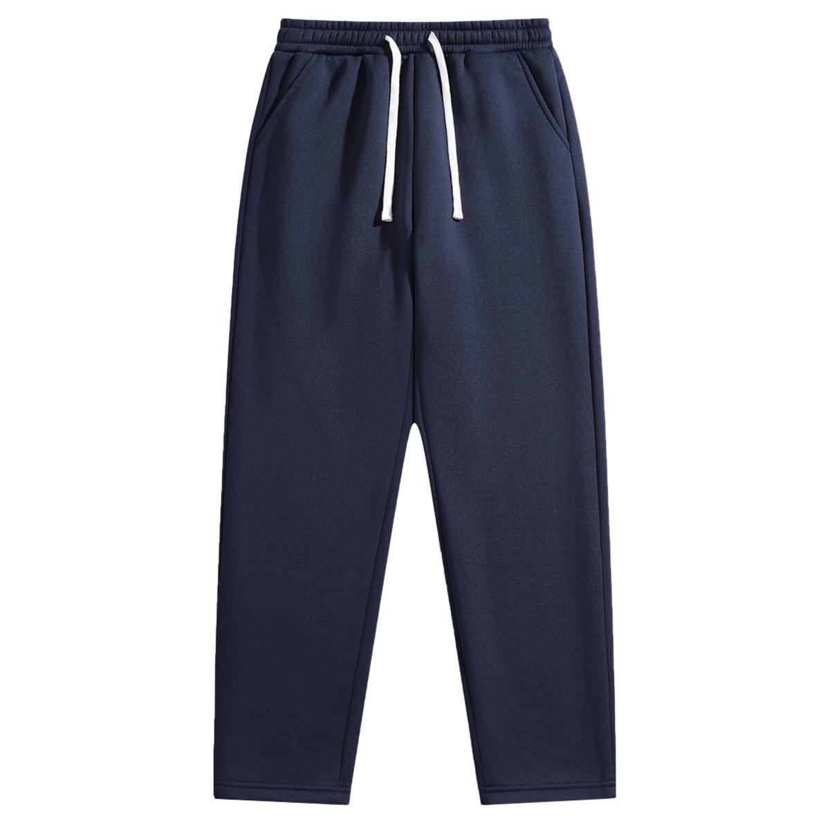 Men's Casual Jogger Pants Elastic Waistband with Drawstring Design Side Pockets Autumn Winter Athletic Style Full Length Comfortable Fabric Durable Material for Sports Workouts Outdoor Activities Solid Fashion Sweatpants