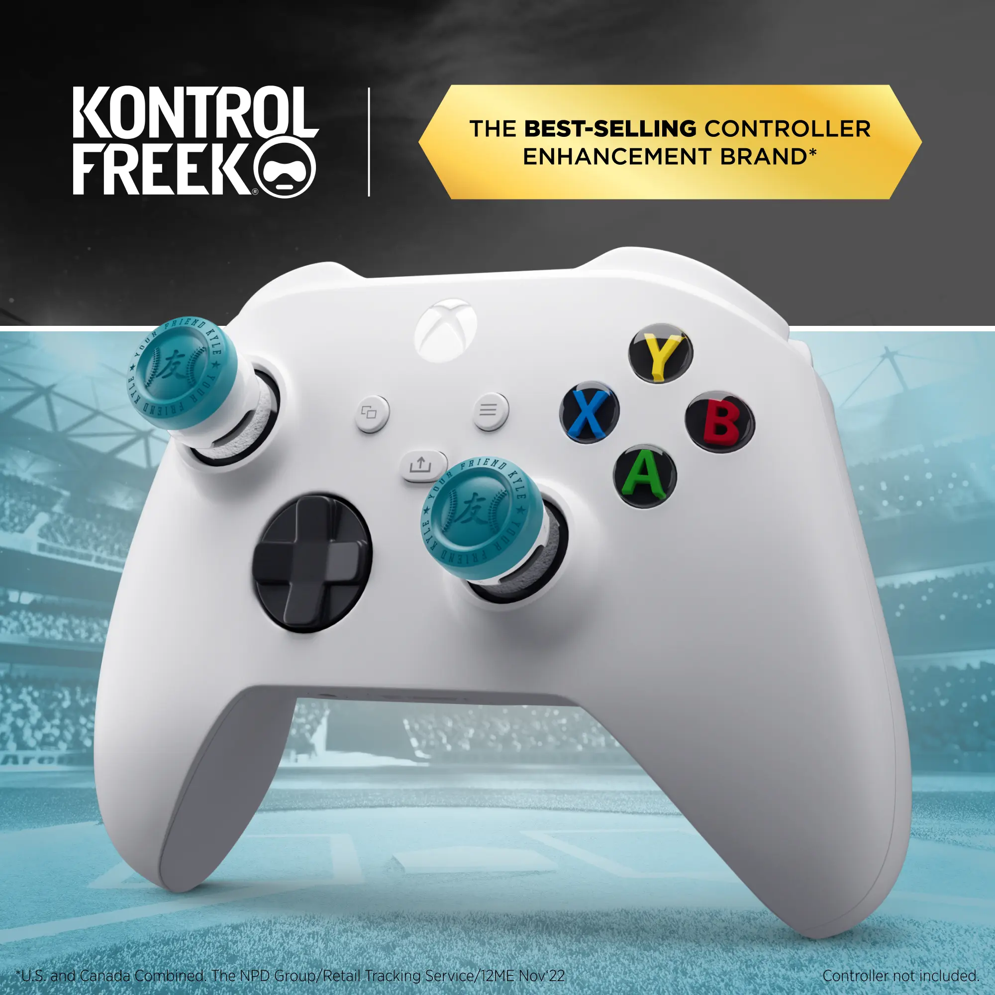 KontrolFreek YourFriendKyle Edition Baseball Precision Sports Kit - Xbox Gaming Accessories with Lock, Custom YFK Performance Thumbsticks, Laser-Etched Griptek, Precision Rings, High-Rise Left Stick, Mid-Rise Right Stick, 3 Ring Levels, Three Ring Levels