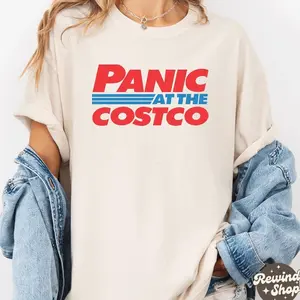 Panic At The Costco Vintage Retro Lover Funny Oversized Washed Womenswear Menswear Unisex Comfortable Top Gift Adult and Youth T-Shirt