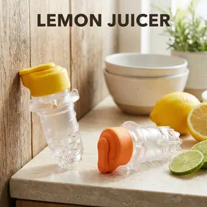 Manual Spiral Lemon Juicer with Built-in Strainer | Reusable, BPA-Free Plastic Citrus Sprayer for Lemons & Oranges | Compact, Portable & Easy to Clean - Perfect for Home, Travel & Food Service