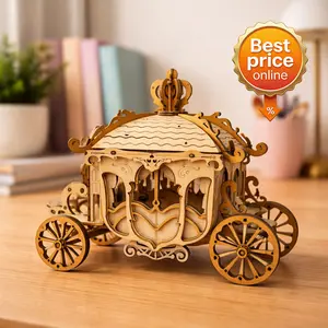 ROKR Vintage Wooden Carriage 3D Puzzle Model Kit for Adults & Kids DIY Retro Horse Carriage Assembly Decor for Desk Bedroom & Home Display Creative Gift for Girls Boys Collectors & Craft Lovers