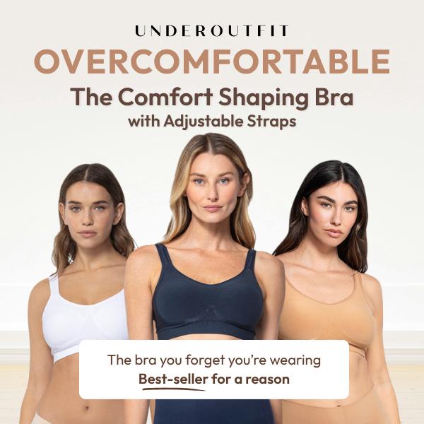 Underoutfit Comfort Shaping Bra with Adjustable Straps Wireless Support No Underwire Seamless T-Shirt Bra for Women Breathable Lift and Support Smooth Fabric Hook and Loop Closure Soft Knitted Nylon Spandex Everyday Bra