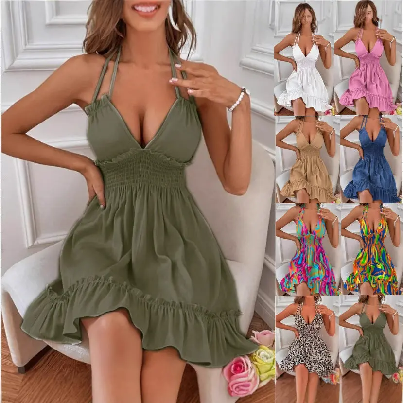 Rope Strap Pleated Dress