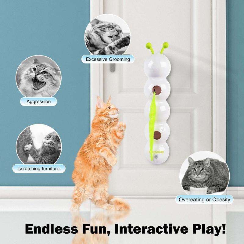Interactive Cat Feather Toy, Automatic Fluffy Tail Teaser with Motion Sensor,Whack a mole Cat Toy, USB Rechargeable, Suction Cup for Stable Play, Perfect for Indoor Cats Interactive Cat Feather Toy, Automatic Fluffy Tail Teaser with Motion Sensor,Whack a mole Cat Toy, USB Rechargeable, Suction Cup for Stable Play, Perfect for Indoor Cats