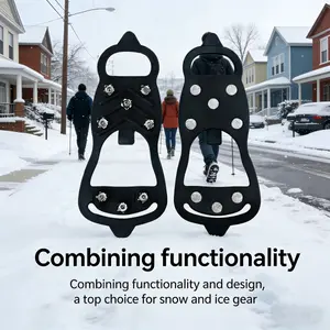 Anti-skid Traction Ice Snow Grip, 1 PairSilicone Elasticity Snow Crampons, Non-slip ShoeCovers, Ice Cleats Snow Traction Gripper forWalking, Jogging, Christmas Gift