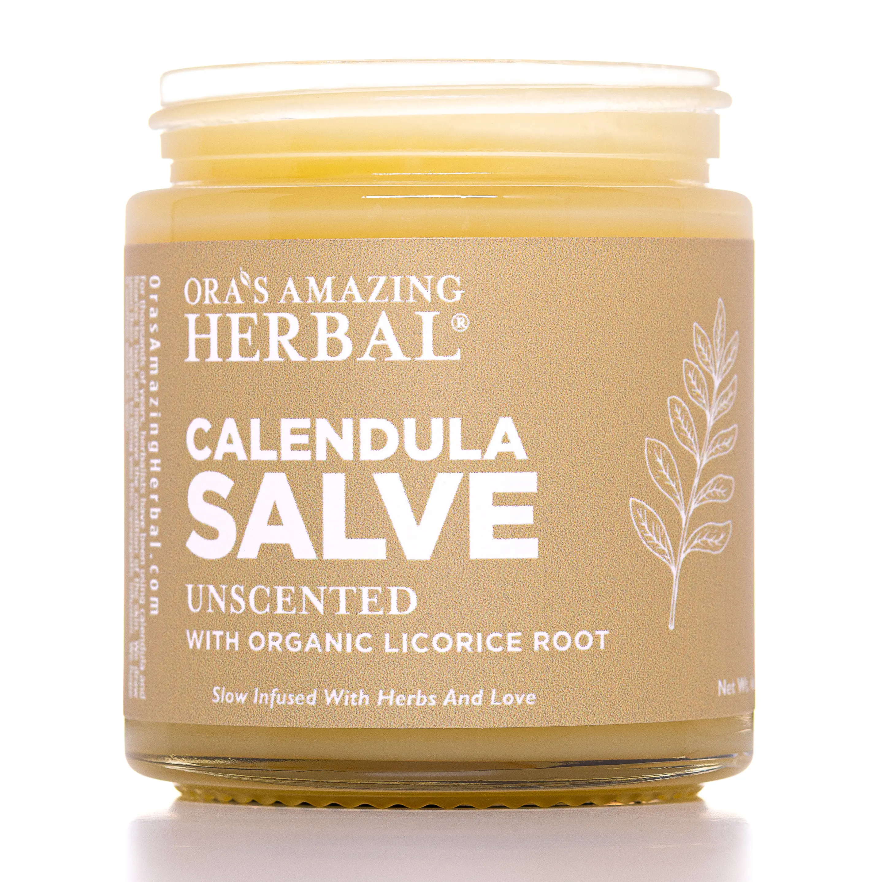 Calendula Salve - Unscented Gentle Moisturizer with Organic Licorice Root for Calming and Moisturizing Dry Irritated Skin