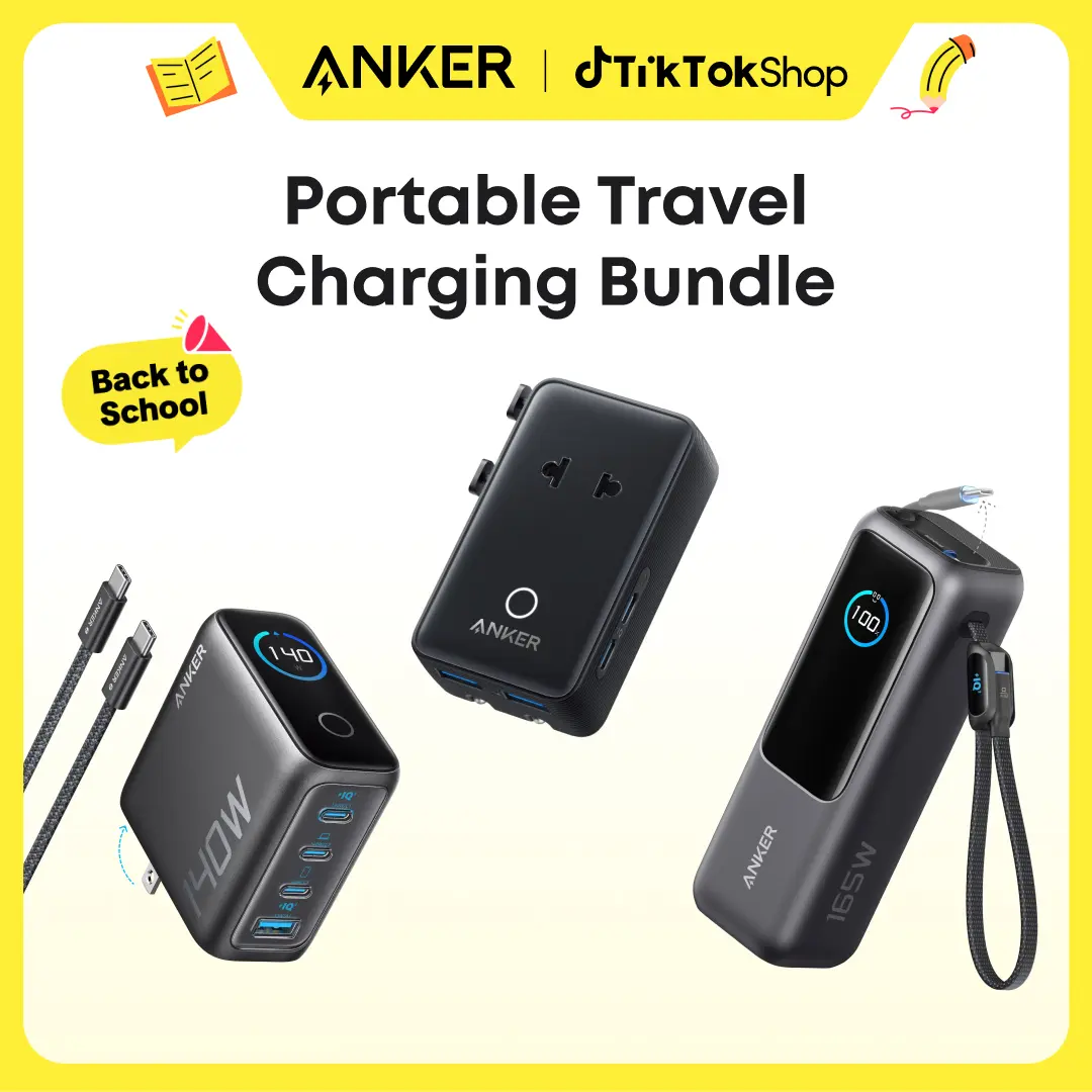 Anker Portable Laptop Power Bank with Built-In Cables, 25,000mAh High-Capacity Battery+Anker Nano Adapter, 5-in-1 Ultra-Compact Global Charger+Anker 140W GaN Laptop Charger, 4-Port Power Adapter with Intuitive Touch Controls sohochic, Smartphone, Usb, Dev