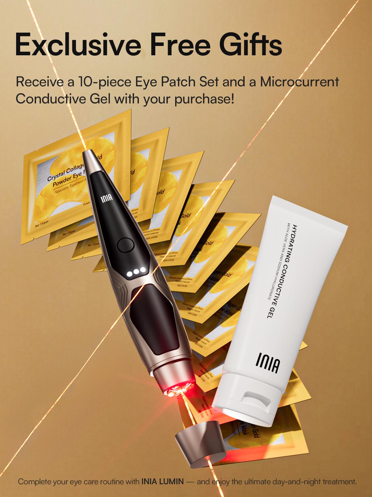 INIA LUMIN 4-in-1 Eye Skincare Wand – 3 Mins a Day for Fewer Lines in 14 Days & Less Puffiness in 21, FDA-Cleared, Spa-Level Results at a Fraction of the Price, Lift & Brighten Eyes in Just Weeks